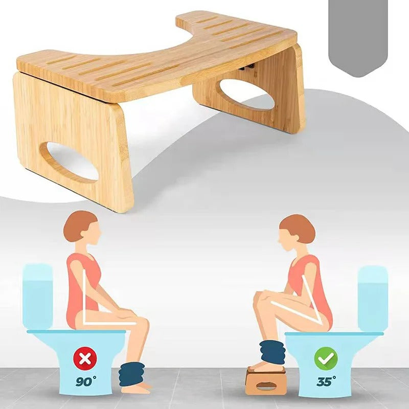 Collapsible Toilet Squat Stool Bamboo