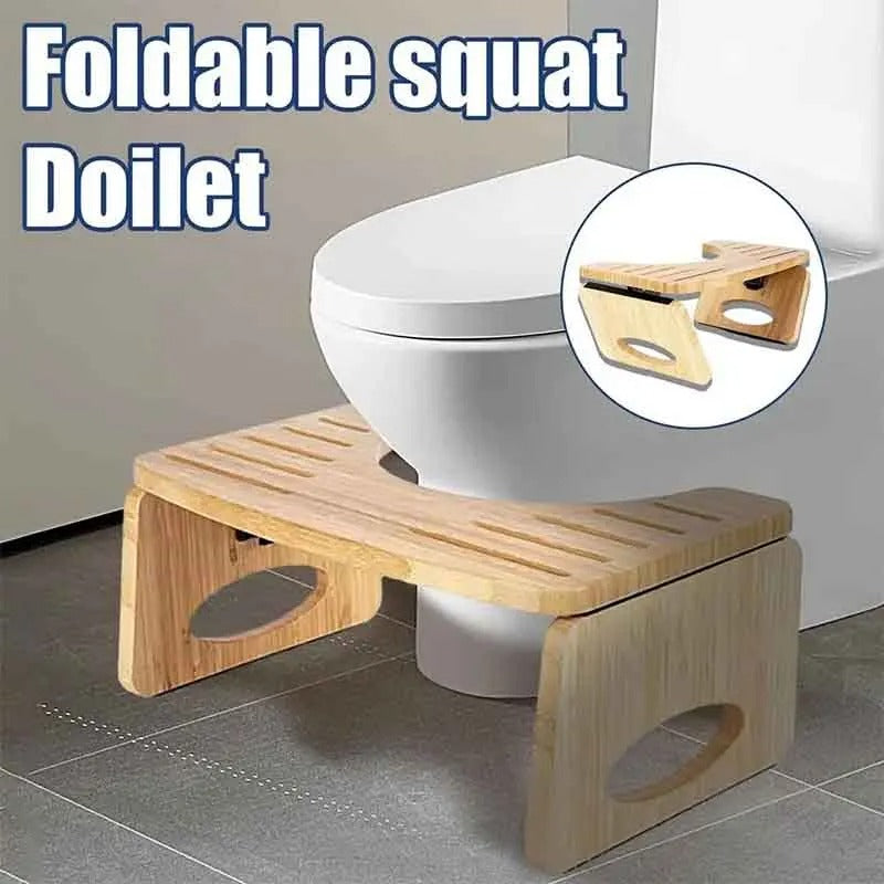 Collapsible Toilet Squat Stool Bamboo